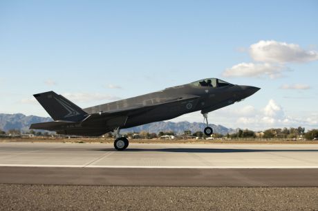 The first Royal Australian Air Force F-35A Lightning II jet arrived at Luke Air Force Base
