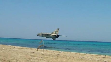 Mig-23 Flogger low pass beach