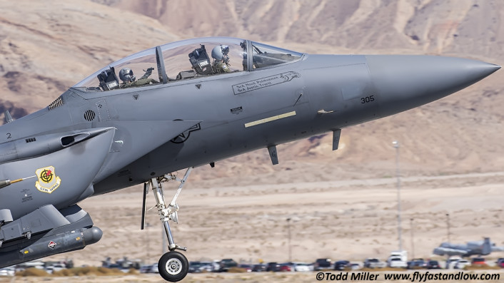 F-15E 57 WG, 17 WPS Nellis AFB returns to Nellis after Red Flag 15-3 sortie