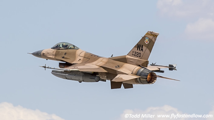 F-16C 64 AGRS departs Nellis For Red Flag 15-3 Sortie