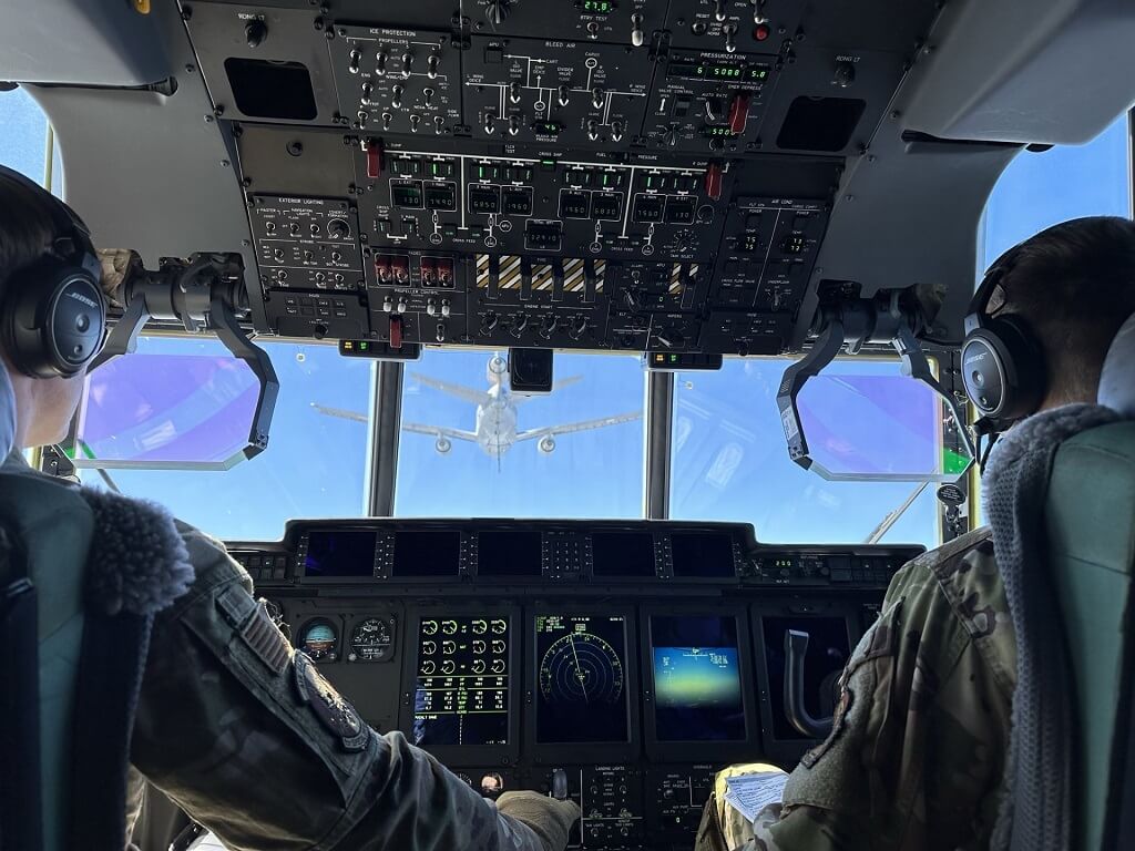 A U.S. Air Force MC-130J cockpit