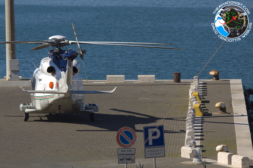 Photo: A Civil Protection AW139 lands on a pier (in no-parking area ...