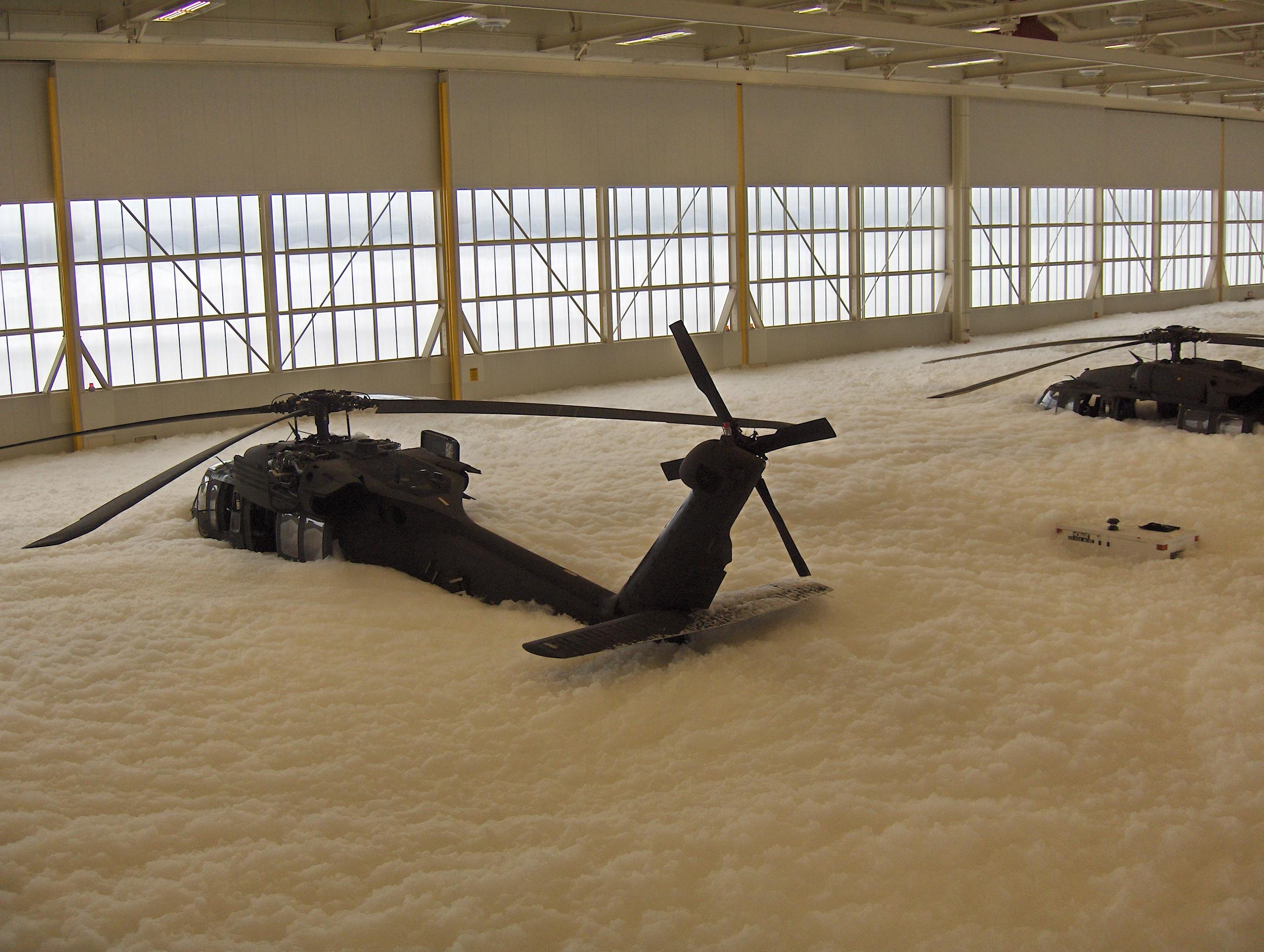 Stealth Black Hawks! But it's only another Hangar Foam Party. - The Aviationist