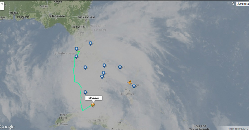 Watch NOAA weather reconnaissance planes flying inside Tropical Storm