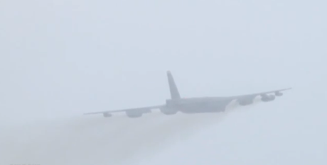 B-52 takeoff fog