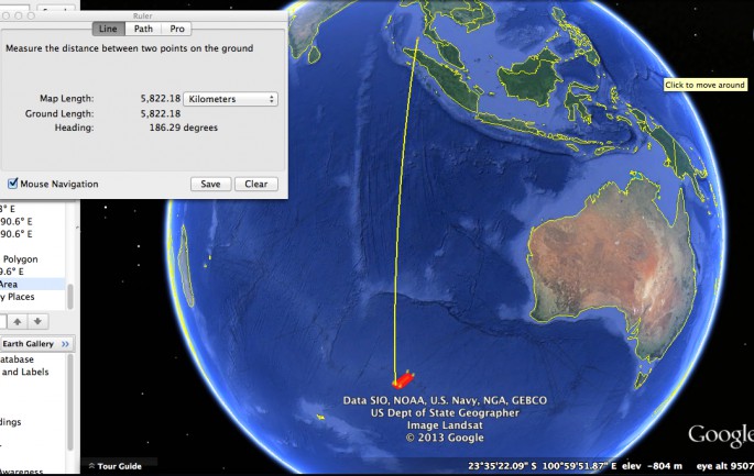 MH370 southbound route