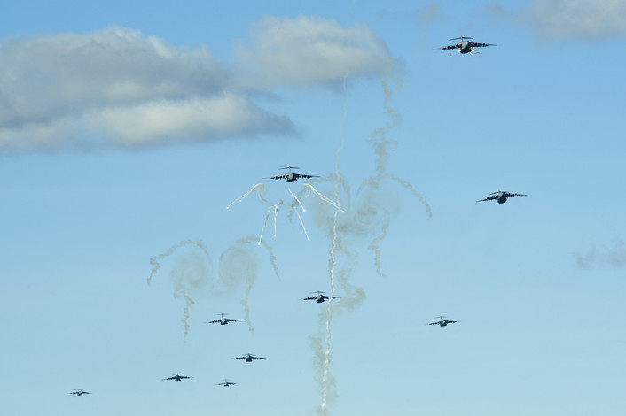 C-17s release flare over Keno