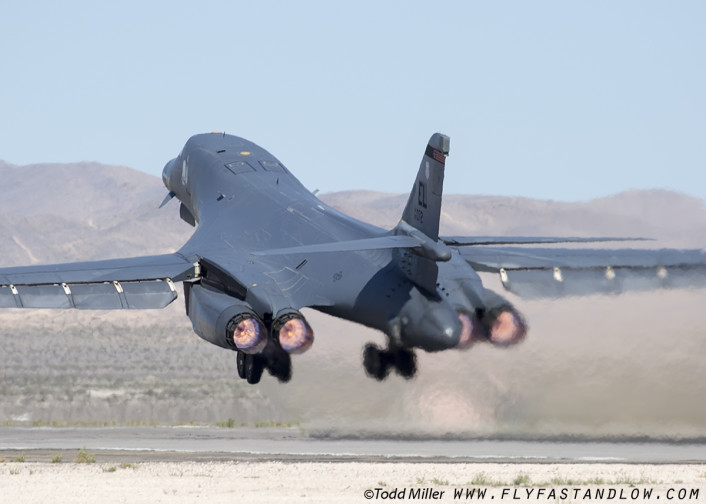 B-1B of the 28th BW, 34th BS of Ellsworth AFB, South Dakota from Nellis AFB for Red Flag 16-2 sortie.