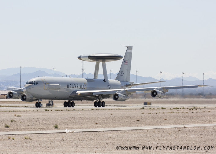 E-3 from the 552nd Air Control Wing, 963rd Airborne Air Control Squadron launches in support of Red Flag 16-2 sortie