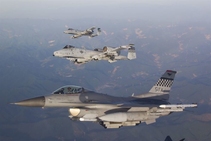 A-10 with F-16s Osan AFB 4