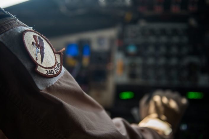 A pilot from the 340th Expeditionary Air Refueling Squadron prepares to take off in a KC-135 Stratotanker in support of an Operation Inherent Resolve mission over Iraq Oct 6, 2016. The KC-135 provides the core aerial refueling capability for the U.S. Air Force and has excelled in this role for more than 50 years. (U.S. Air Force photo by Staff Sgt. Douglas Ellis/Released)