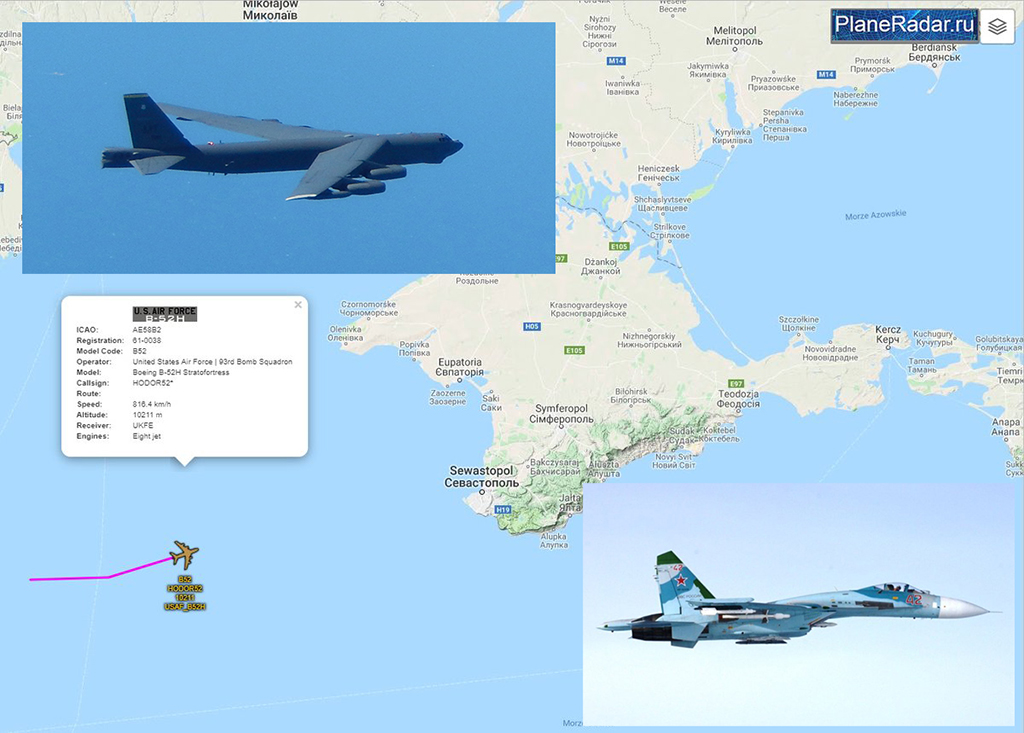 US B-52H Bombers Intercepted By Russian Su-27 Flanker Jets Over The ...