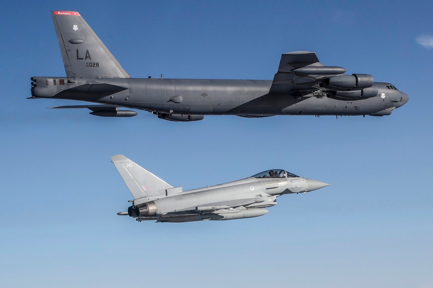 These Cool Shots Show RAF Typhoon Jets Practicing Intercept On U.S. B ...