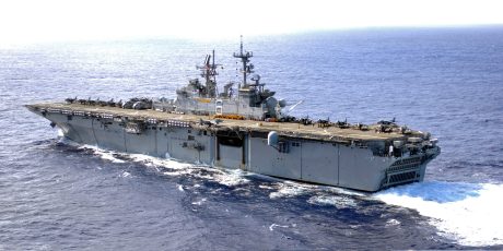 Massive Fire Aboard USS Bonhomme Richard In San Diego. Superstructure ...