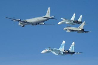 NATO Eurofighter escorting Russian group