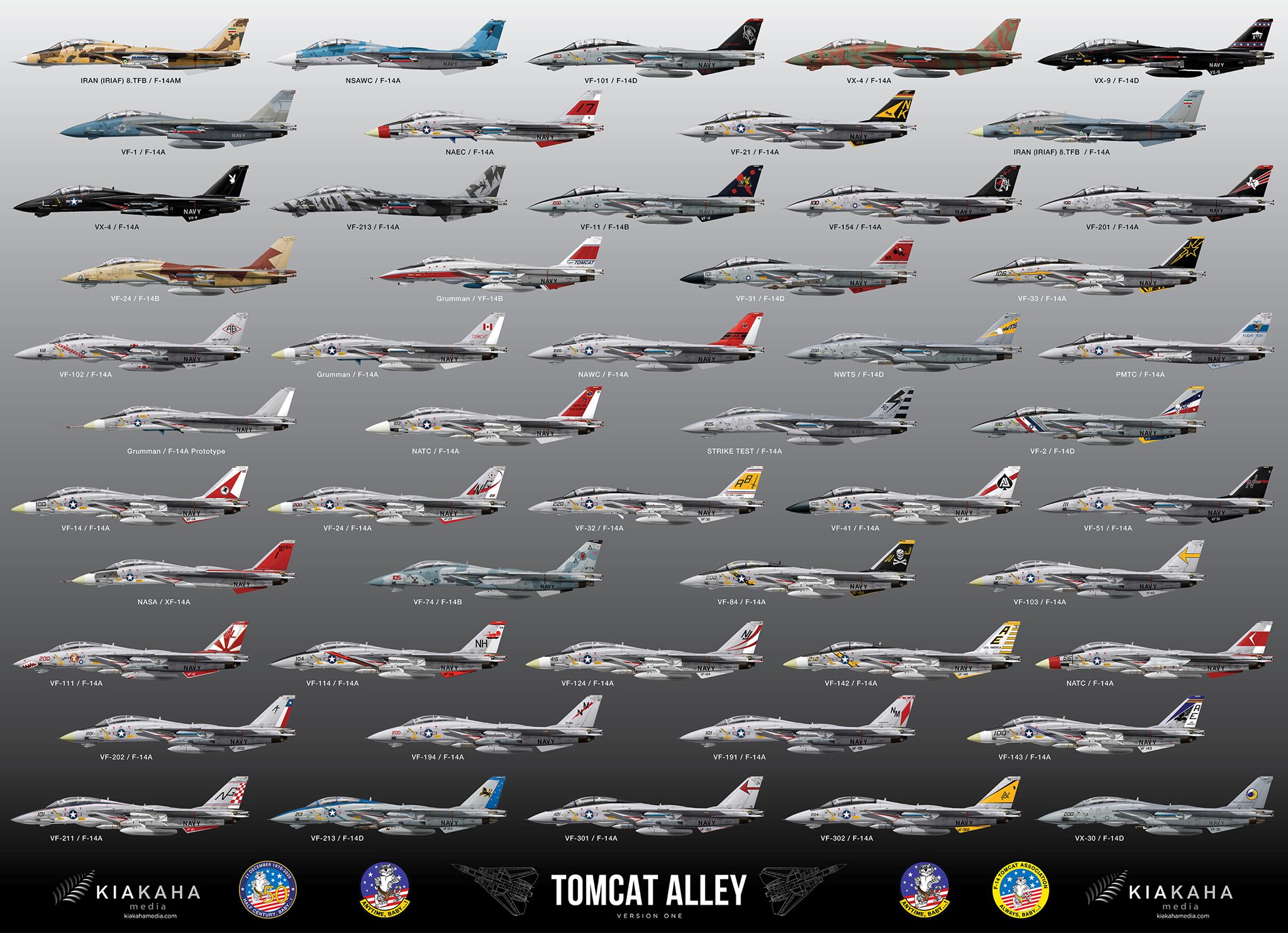 These Posters Feature 100 Of The Most Iconic F-14 Tomcat Liveries Of All  Time - The Aviationist