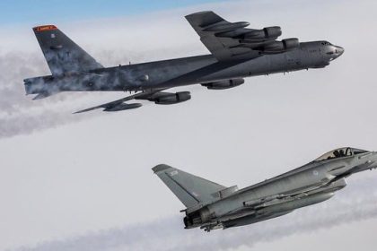 B-52 escorted by RAF Typhoon