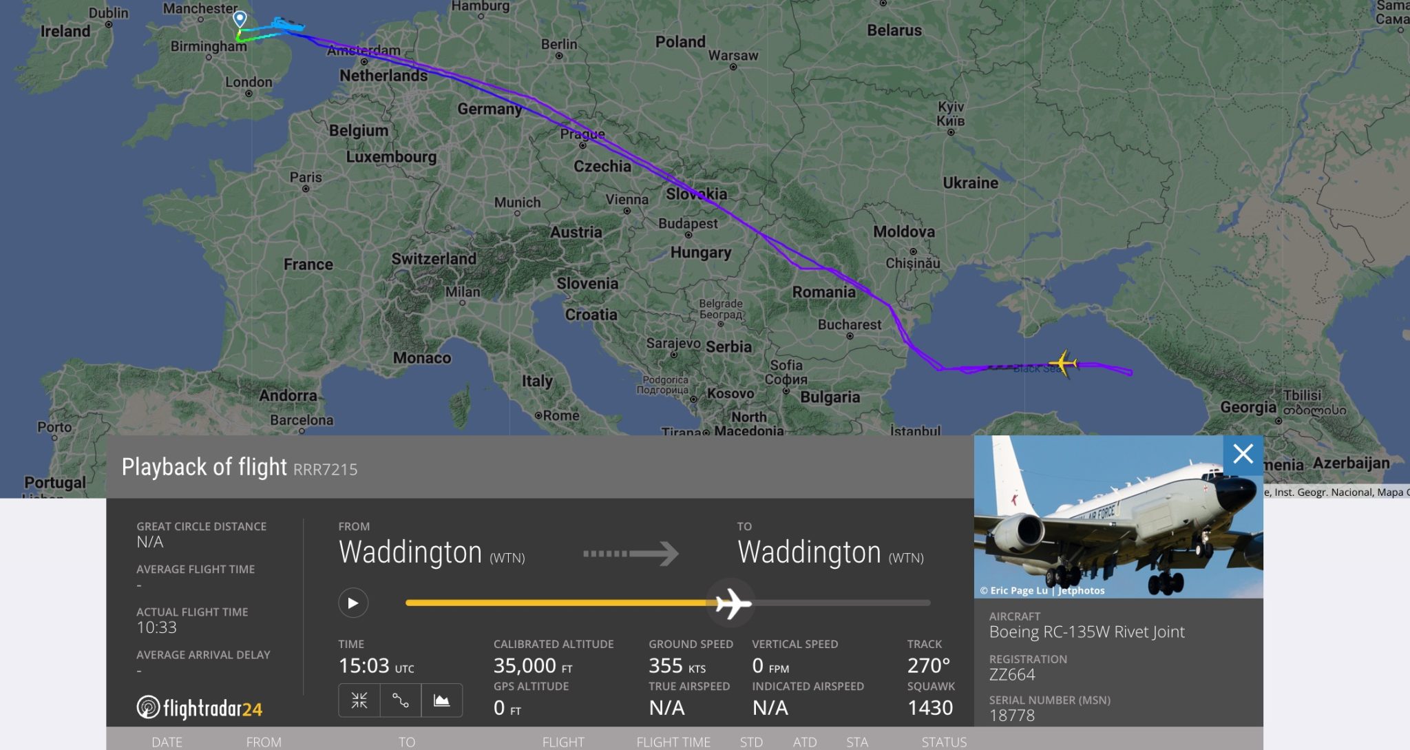 Russian Su27 'Released Missile' Near RAF Rivet Joint Aircraft Over