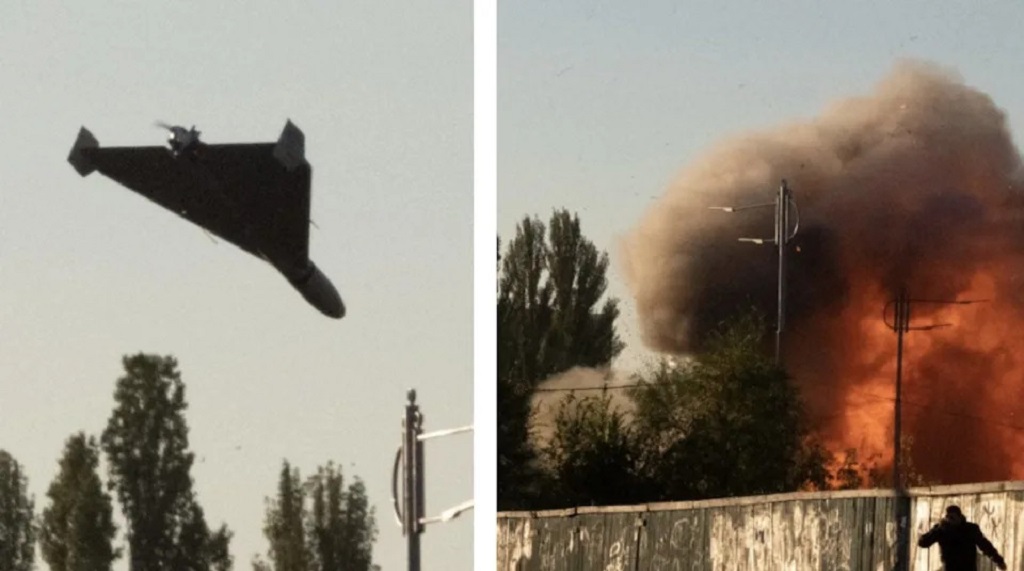 Shahed 136 'Kamikaze' Drone Caught Seconds Before Hitting Target In Ukraine  - The Aviationist