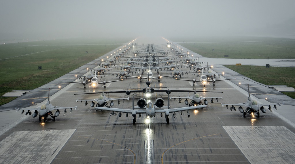 7th Air Force Stages Massive ‘Mammoth Walk’ With 50+ Aircraft