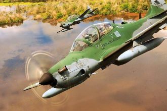 Brazilian A-29 Super Tucanos Intercept Drug Planes