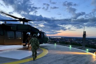 Task Force Tiger pilot lands CASEVAC atop Swedish hospital