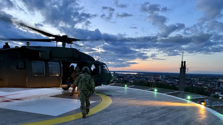 Task Force Tiger pilot lands CASEVAC atop Swedish hospital