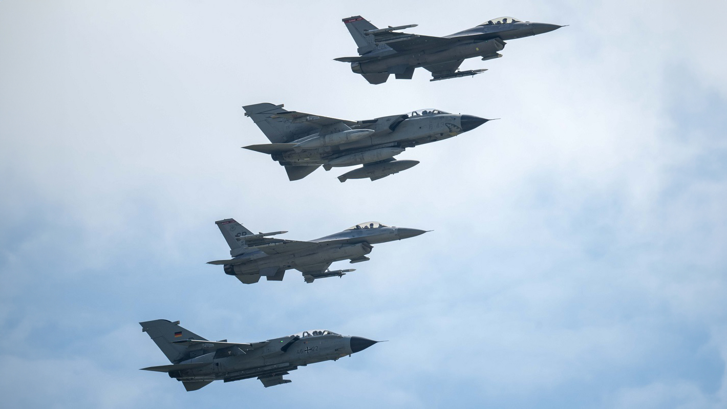 German And Italian Tornado Join U.S. F-16s For Flyover To Mark 50th ...