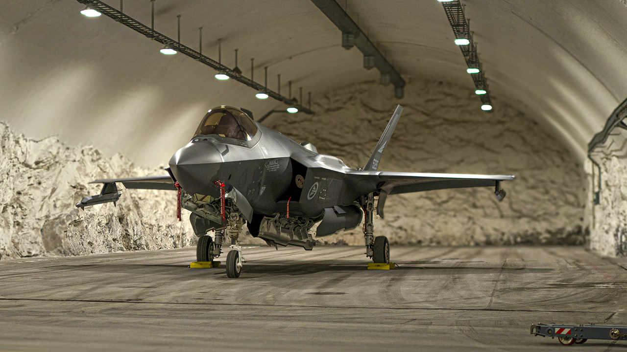 RNoAF F-35A Aircraft Use Norwegian Mountain Hangar Complex At Bardufoss ...