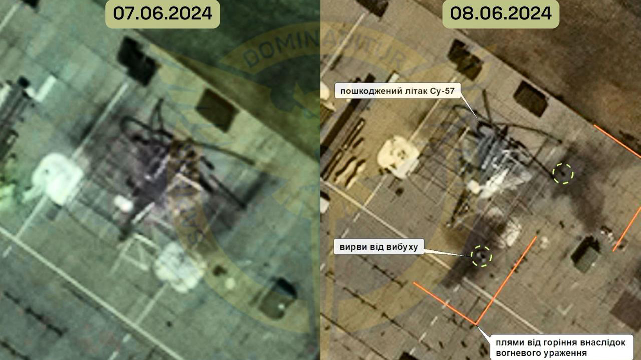 Russian Su-57 Felon Damaged By A Ukrainian Drone Strike 600 km From The ...