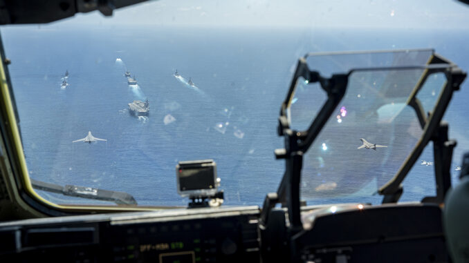 USAF B-1B Lancers Join With Multinational Naval Fleet In The Pacific ...