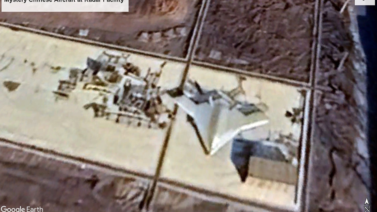 Mystery Flying Wing Aircraft Model Appears in Satellite Images of China’s Radar Test Facility