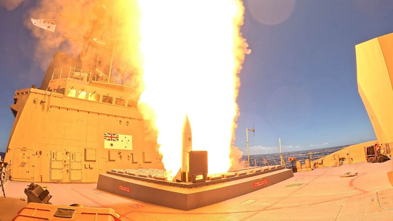 Royal Australian Navy Fires SM-6 Missile from HMAS Sydney Destroyer for the First Time