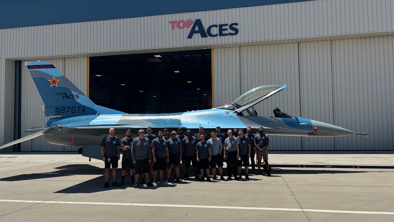 Top Aces unveils first F-16 in Flanker Blue livery