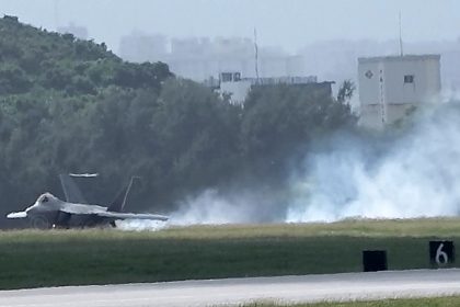 F-22 tire burst