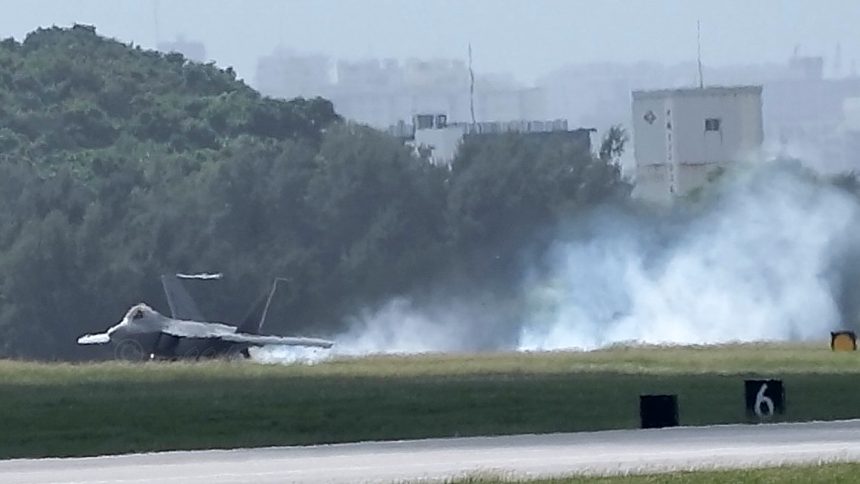 F-22 tire burst