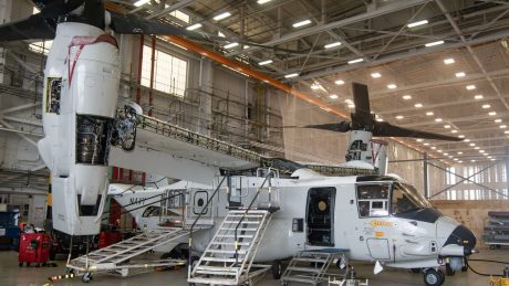 U.S. Navy’s Fleet Readiness Center East Inducts First  CMV-22B Osprey for Planned Maintenance