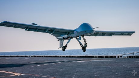 For the First Time, a General Atomics Gray Eagle STOL UAV Took Off from a South Korean Amphibious Assault Ship