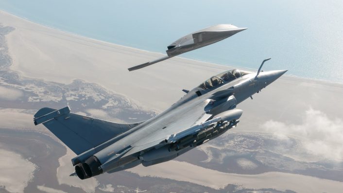 A Dassault Rafale and the nEUROn