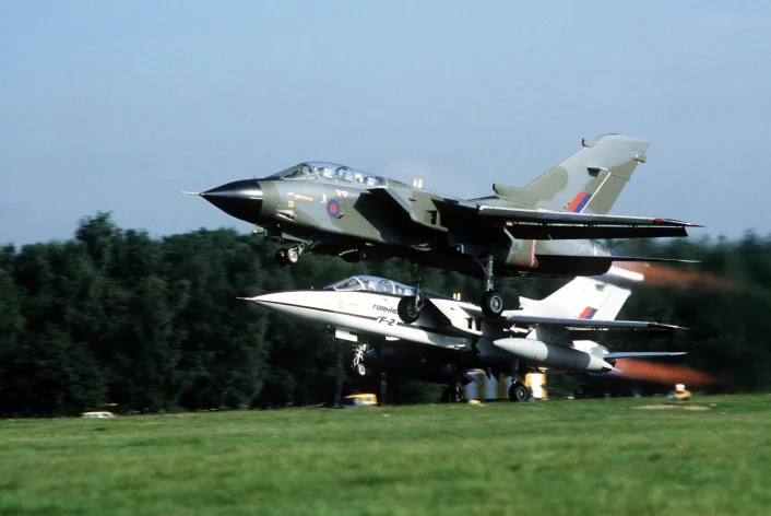 Two Panavia Tornado aircraft taking off