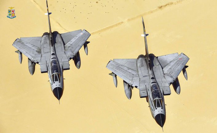 Two Italian Air Force Tornado IDS flying