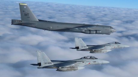 U.S. and Japanese Air Forces Hold Bilateral Exercise Over Sea of Japan with B-52, F-15Js, F-35As and F-22s