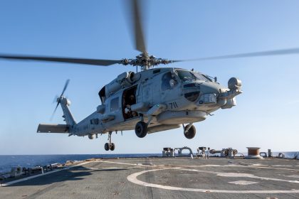 MH-60R shoots down drone