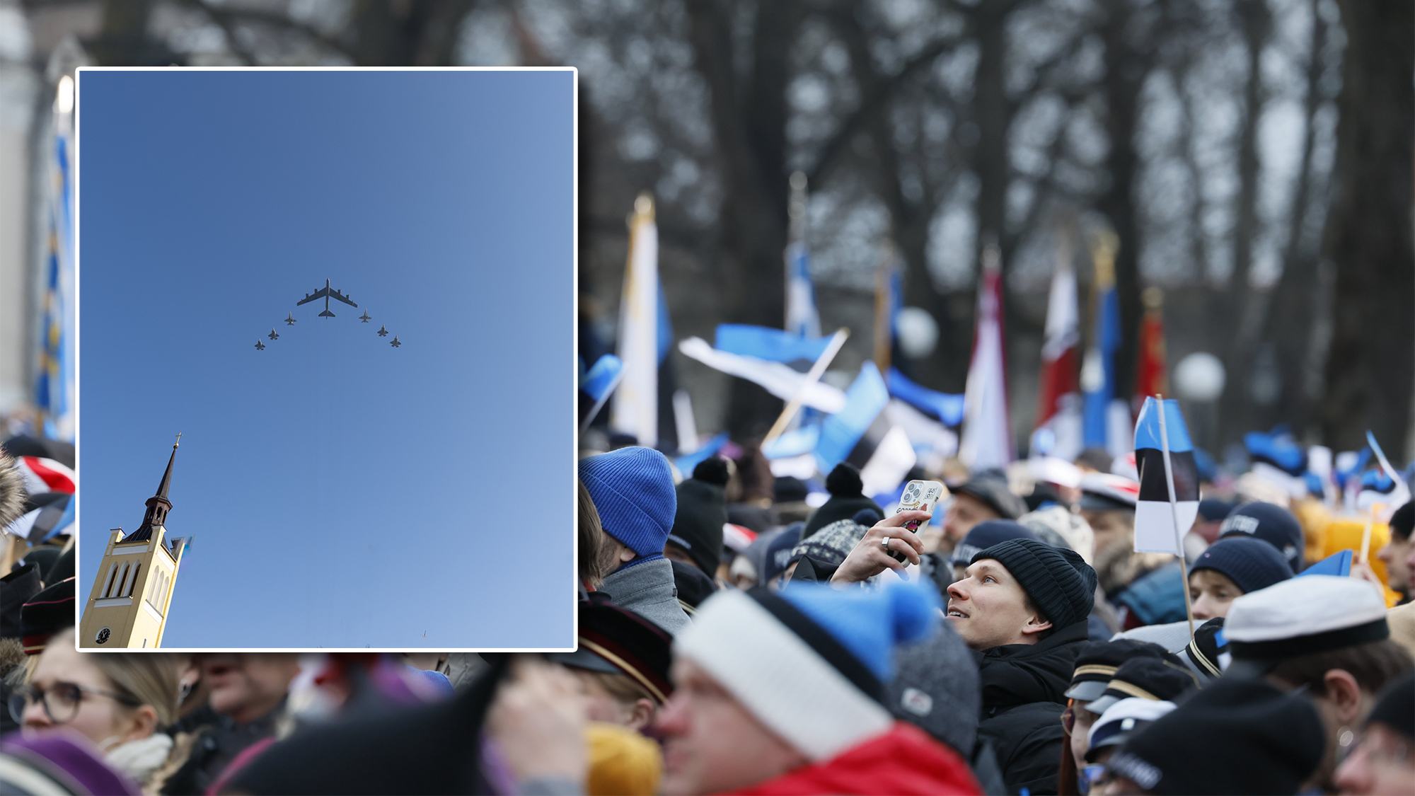 Estonian Independence Day Marked With B-52, F-35, and F/A-18 Flypast