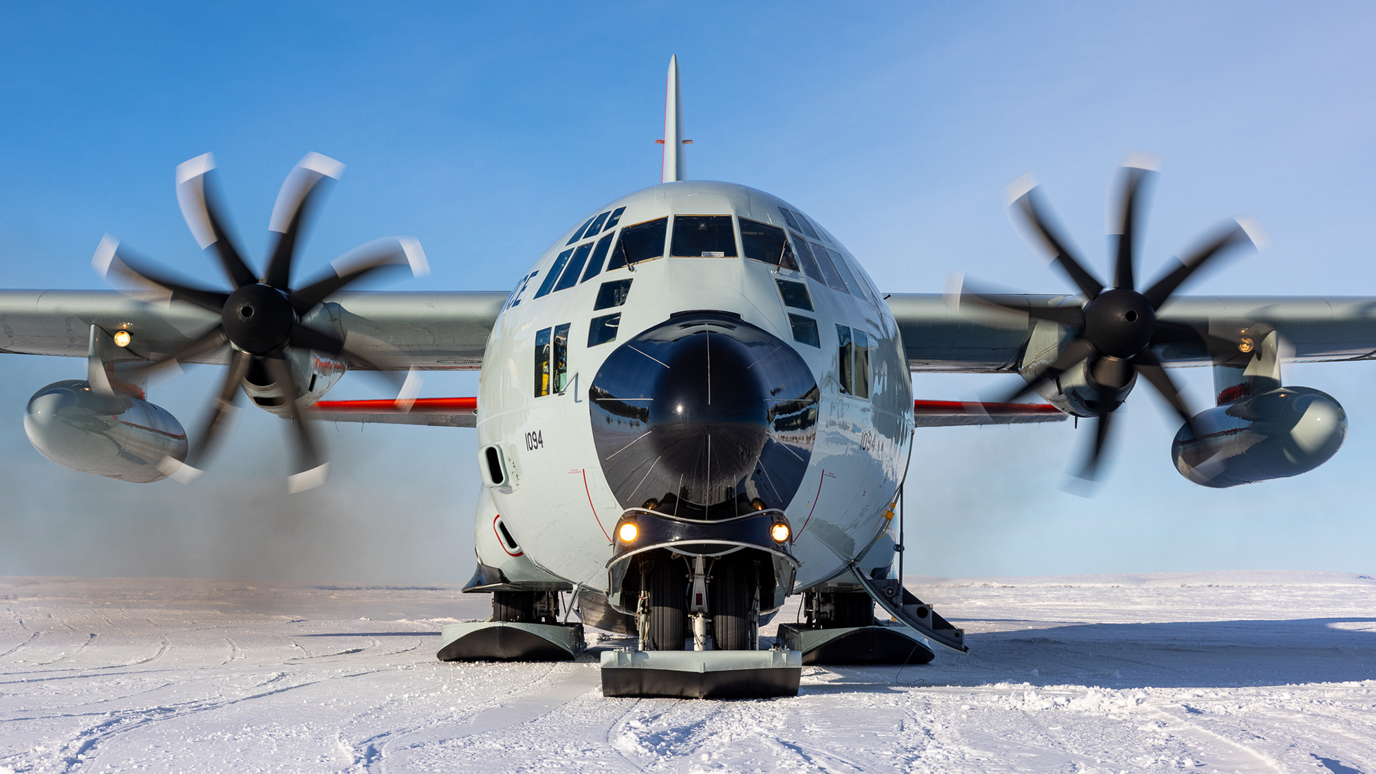 LC-130H Skibird Of the 109th Airlift Wing Lands on Freshwater Ice In Canada for the First Time