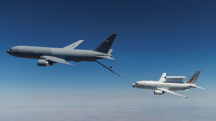 KC-46 refuels E-7