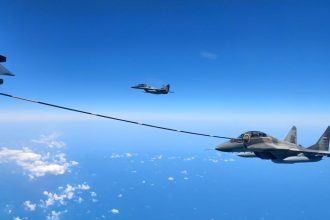 Y-20 refuels MiG-29M