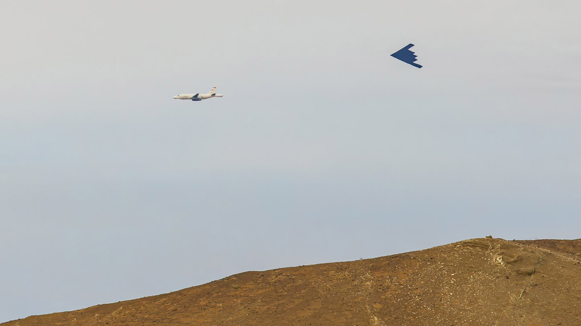 Rare Sighting: Elusive RAT55 737 Radar Test Aircraft Captured in Flight Alongside B-2 Spirit