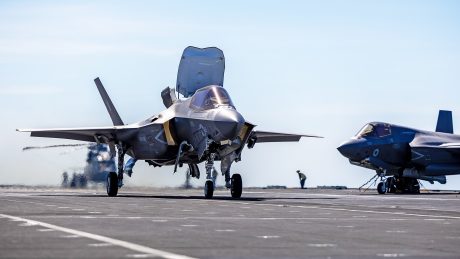 USMC F-35Bs Fly From HMS Prince of Wales off Australian Coast