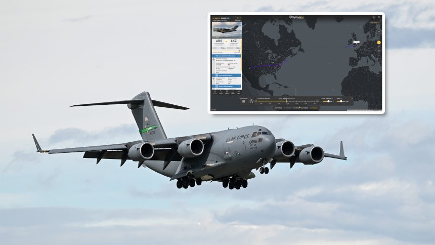 RAF Lakenheath C-17 flight